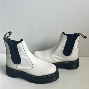 Dr. Martens White Ankle Boots